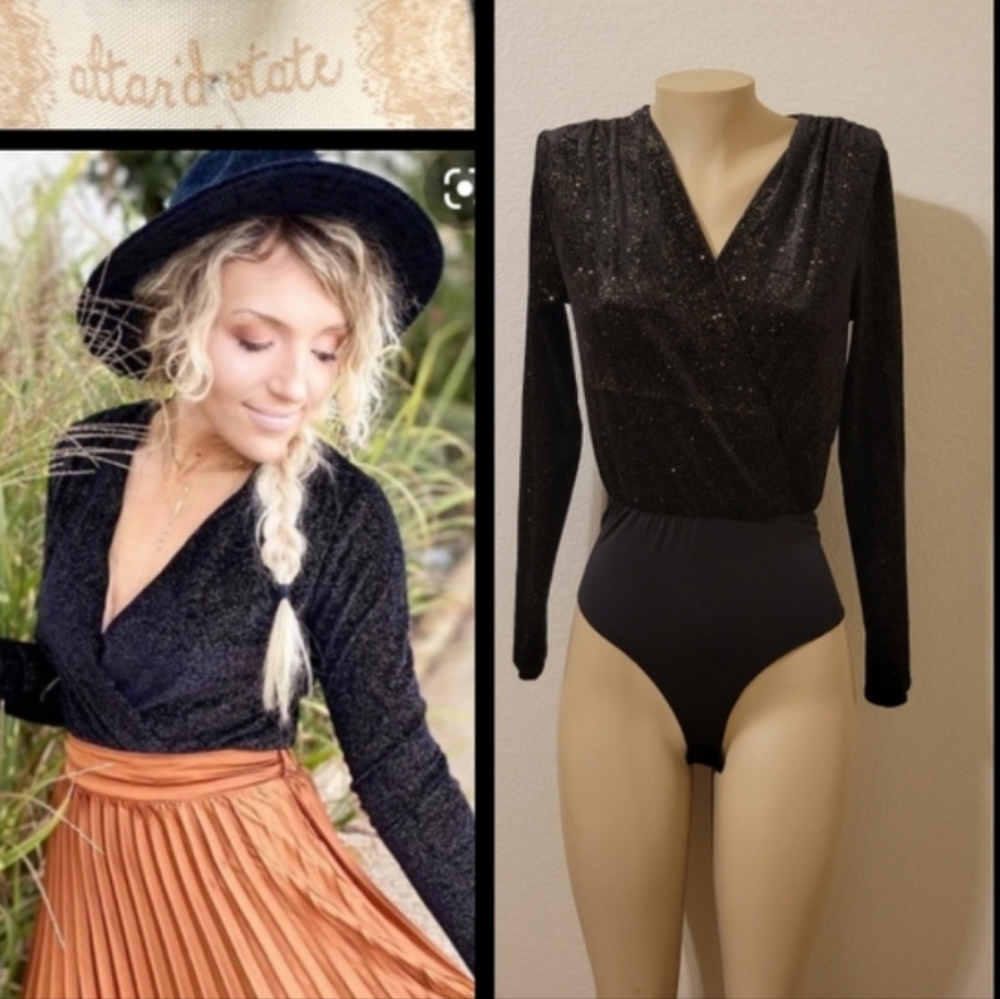🆕️Altar'd state velvet sparkle bodysuit size m